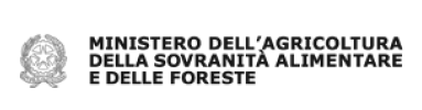 Logo in bianco e nero del Ministero dell'agricoltura della sovranità alimentare e delle foreste